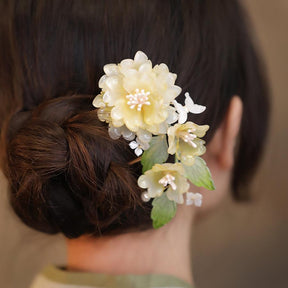 Hanfu Accessory New Chinese - Style Floral Hairpin - Jianxi Hanfu