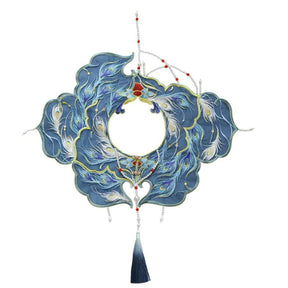 blue Embroidered Yunjian Peacock - Jianxi Hanfu