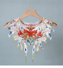 ming dynasty fashion red mamianqun yunjian cloud collar-Jianxi Hanfu