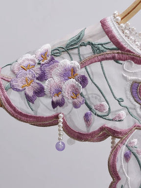 Hanfu Mamian Skirt Embroidered Yunjian - Purple Butterfly - Jianxi Hanfu