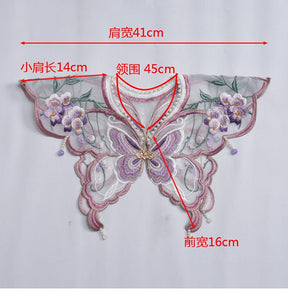 Hanfu Mamian Skirt Embroidered Yunjian - Purple Butterfly - Jianxi Hanfu