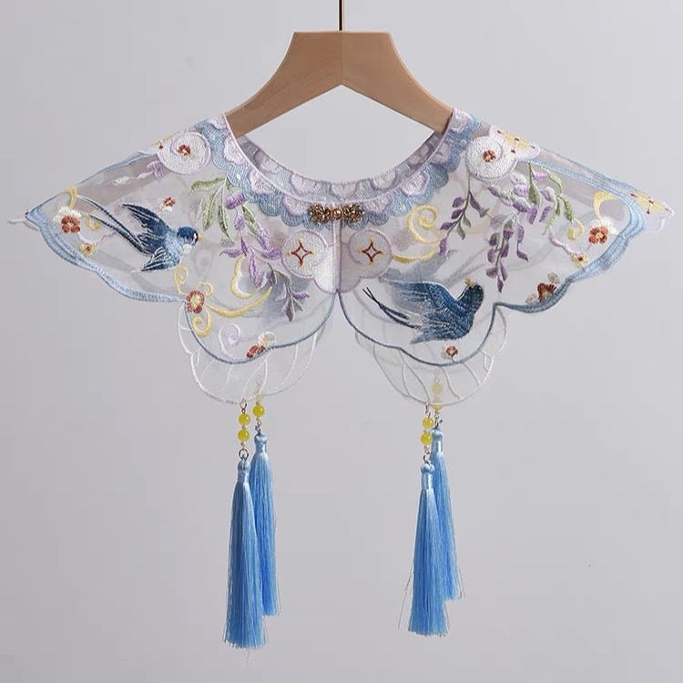 Hanfu Mamian Skirt Embroidered Yunjian Swallow - Jianxi Hanfu