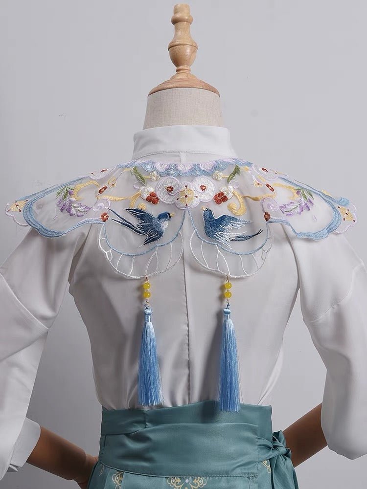 Hanfu Mamian Skirt Embroidered girls Yunjian Swallow - Jianxi Hanfu