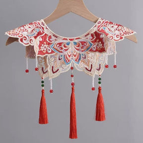 Hanfu Mamian Skirt Embroidered Yunjian - Tassel Lotus - Jianxi Hanfu