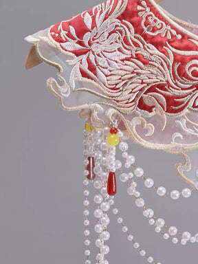 Hanfu Mamian Skirt Yunjian cloud collar - Pearl - Jianxi Hanfu