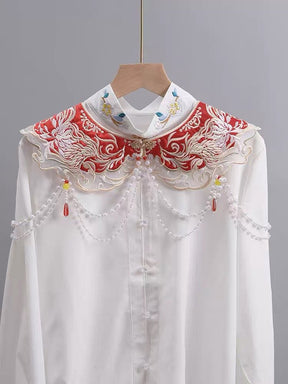 Hanfu Mamian Skirt Yunjian cloud collar Pearl - Jianxi Hanfu