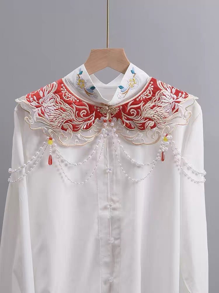 Hanfu Mamian Skirt Yunjian cloud collar Pearl - Jianxi Hanfu