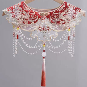 Hanfu Mamian Skirt Yunjian cloud collar Wedding - Pearl - Jianxi Hanfu