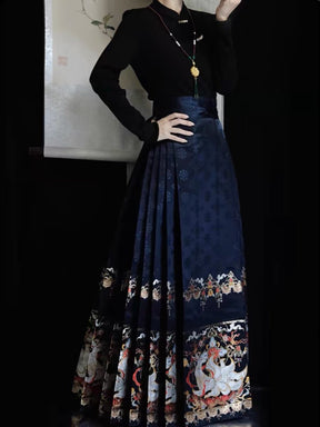 High - end Hanfu Mamian Skirt - Jiu Wei Hu - Jianxi Hanfu