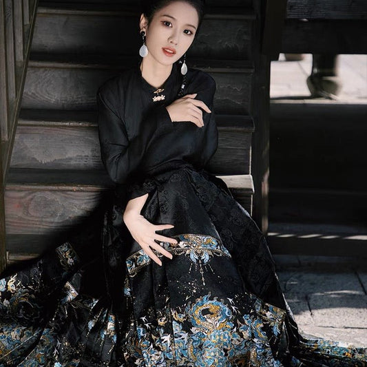 High - end Hanfu Mamian Skirt - Liu Li Long - Jianxi Hanfu