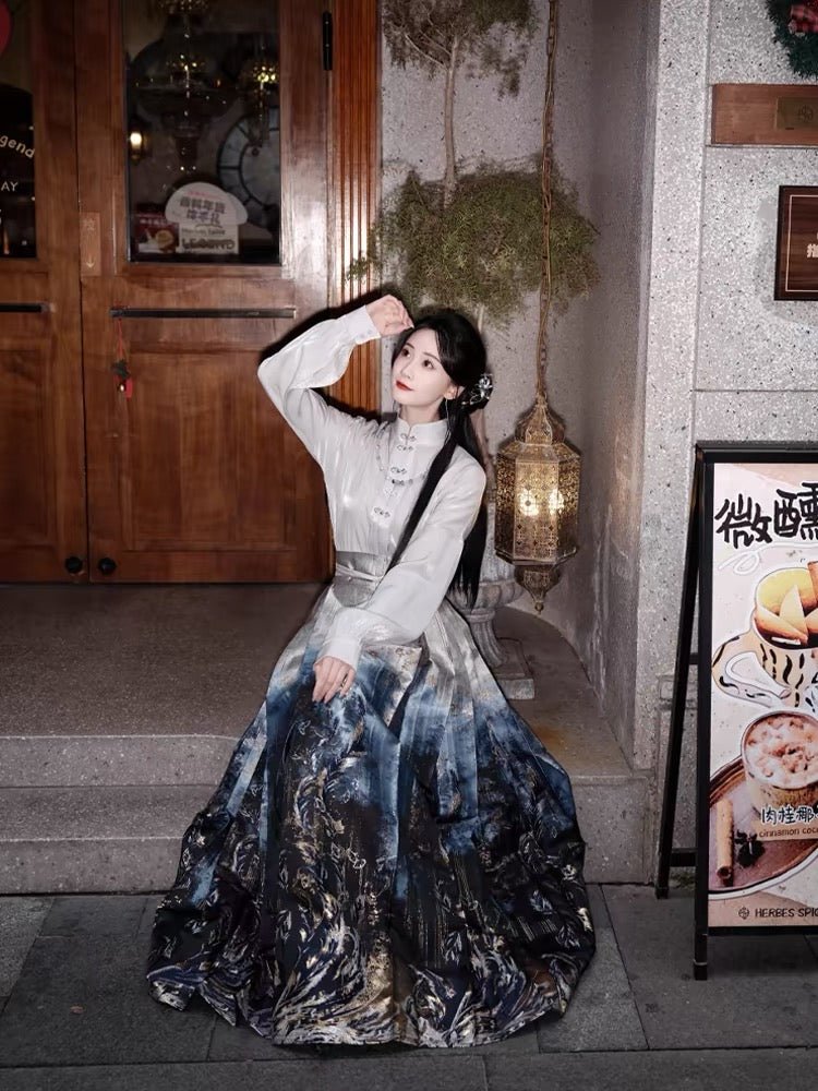 High - end Hanfu Mamian Skirt - Mu Yu Ni Chang - Jianxi Hanfu