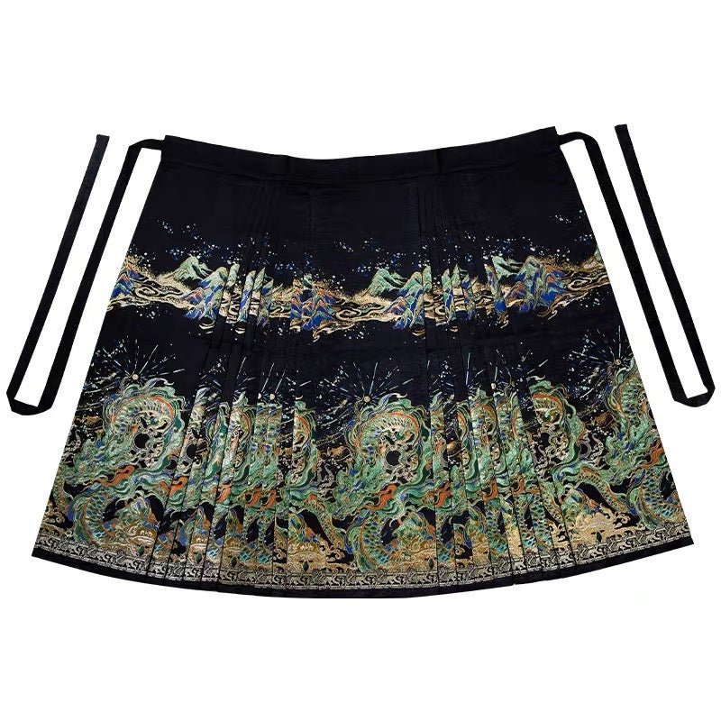 High - end Hanfu Mamian Skirt - Qing Long - Jianxi Hanfu