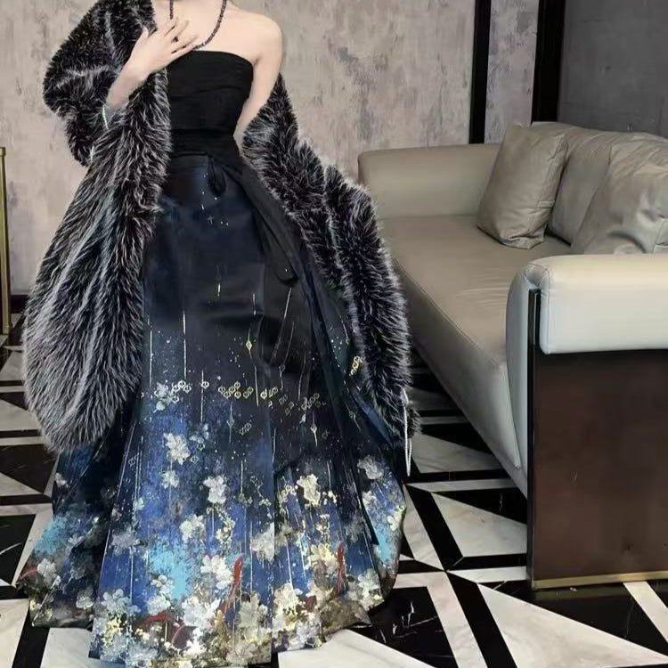 High - end Hanfu Mamian Skirt - Qing Ran - Jianxi Hanfu