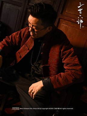 new chinese style red men's hanfu tang suit - Jianxi Hanfu