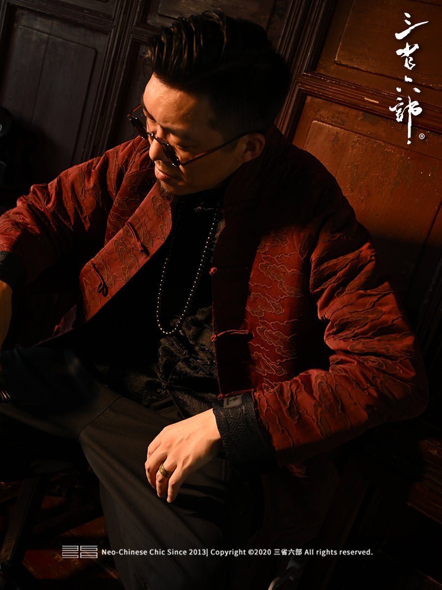 new chinese style red men's hanfu tang suit - Jianxi Hanfu