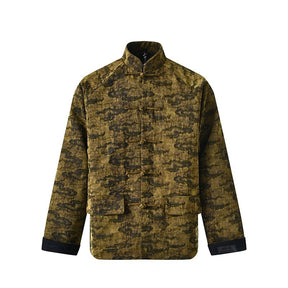 chinese costume men's hanfu yellow tang suit green jacket - Jianxi Hanfu