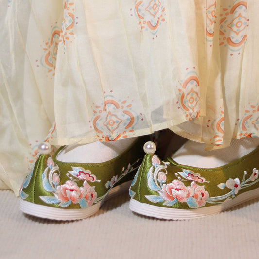 green chinese shoes hanfu shoes-Jianxi Hanfu