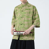 green tang suit male clothes - Jianxi Hanfu