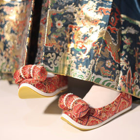 Red hanfu shoes female shoes song dynasty wedding shoes-Jianxi Hanfu