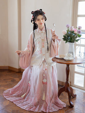 white vest hanfu dress women's clothing-Jianxi Hanfu