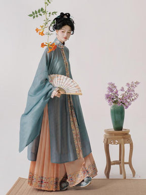 yellow hanfu dress ming dynasty girls clothes-Jianxi Hanfu