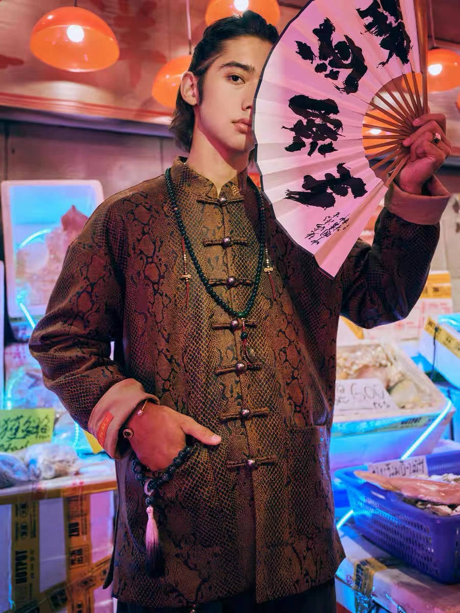 Male Hanfu Tang Dynasty Modern Hanfu Tang Suit-Jianxi Hanfu