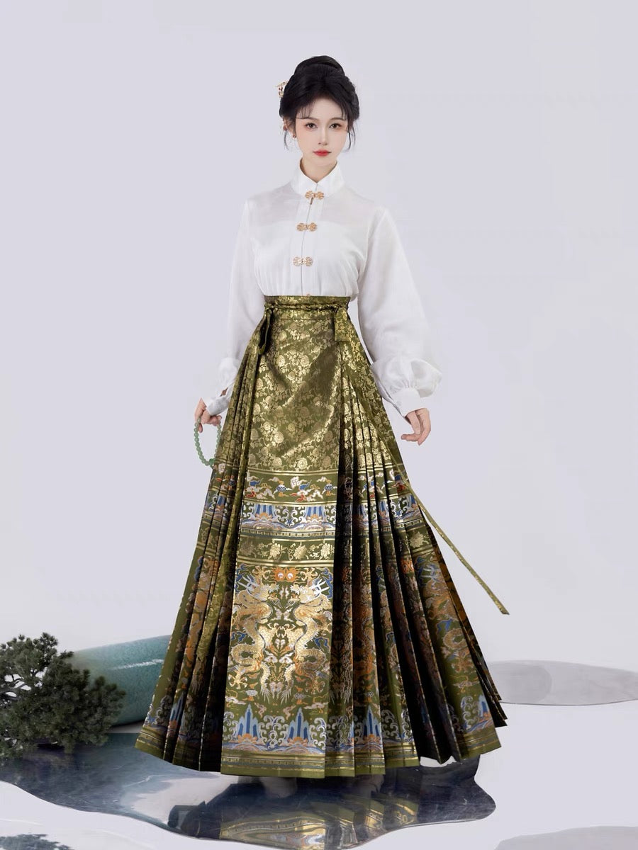 chinese women hanfu ming dynasy mamian skirt-Jianxi Hanfu