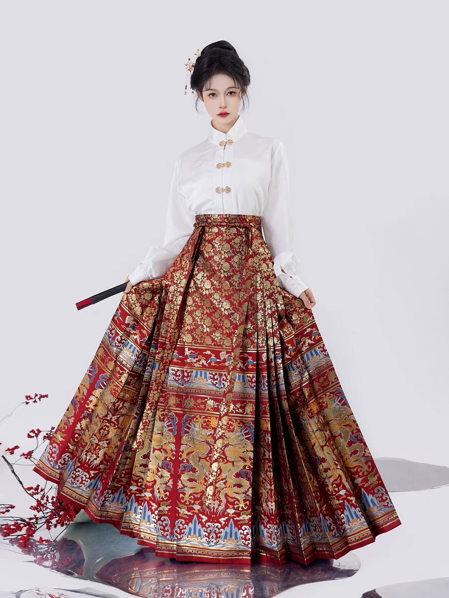 chinese women hanfu ming dynasy mamian skirt-Jianxi Hanfu