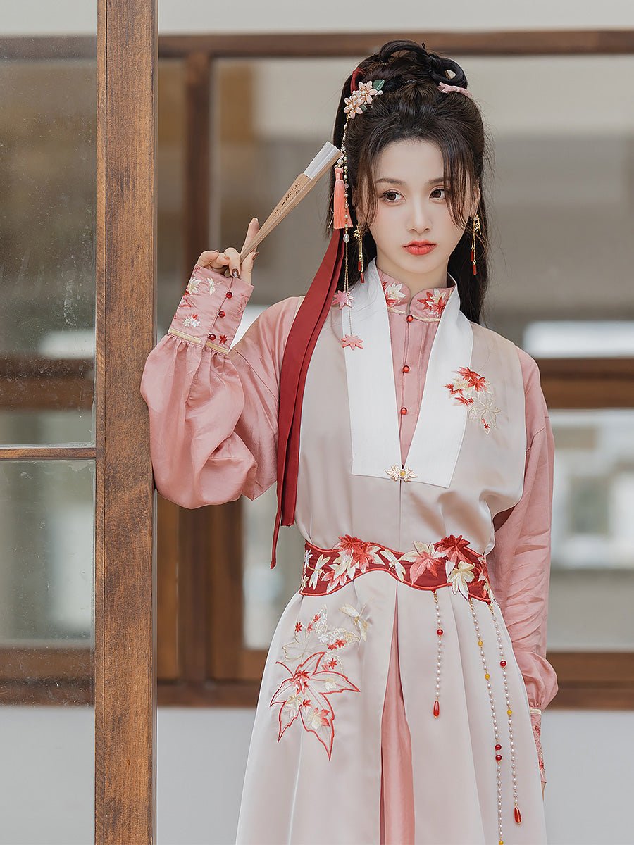 pink new chinese style hanfu dress-Jianxi Hanfu
