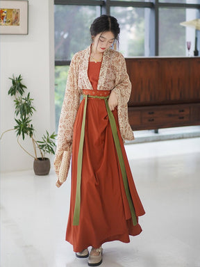 red camisole new chinese style women's hanfu dress - Jianxi Hanfu
