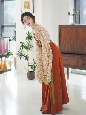 yellow duijin shirt northern wei dynasty clothing women's ruqun dress - Jianxi Hanfu