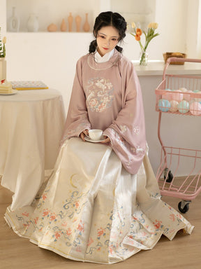 yellow hanfu dress mamian skirt ming dynasty-Jianxi Hanfu