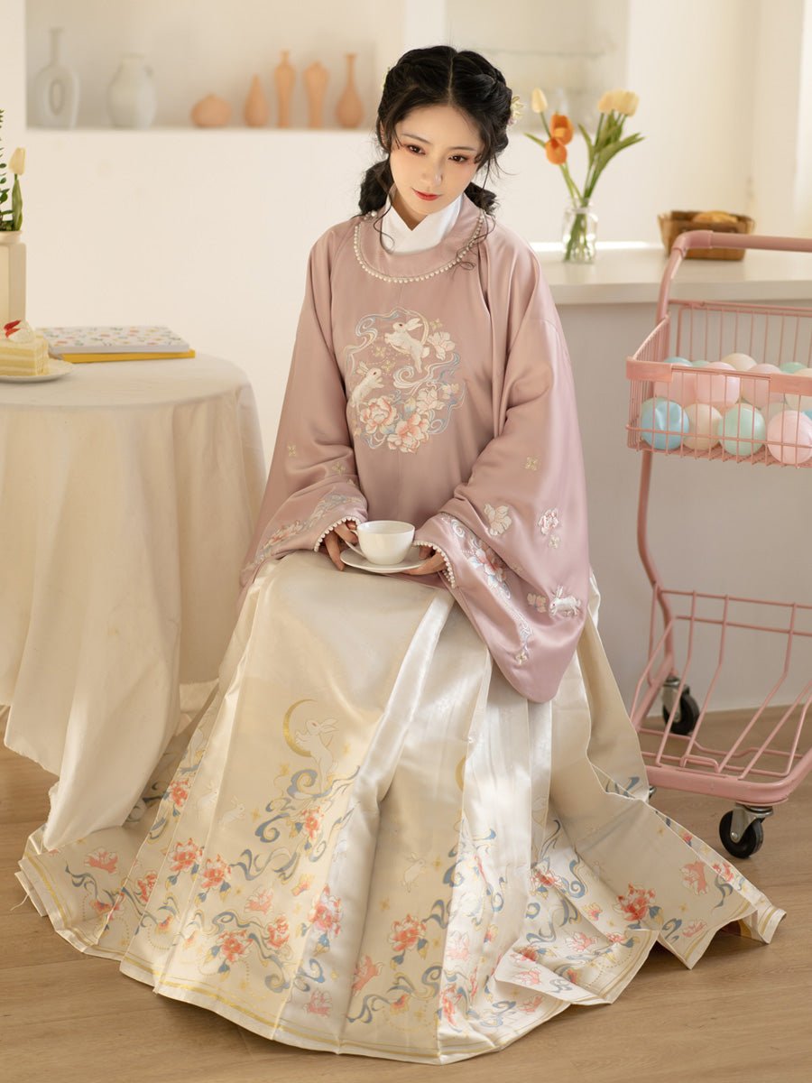 yellow hanfu dress mamian skirt ming dynasty-Jianxi Hanfu