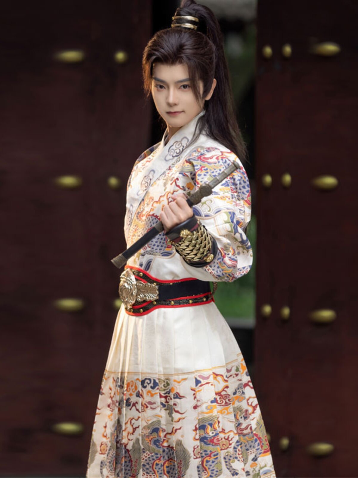 chinese Imperial guards clothes white feiyufu hanfu - Jianxi Hanfu