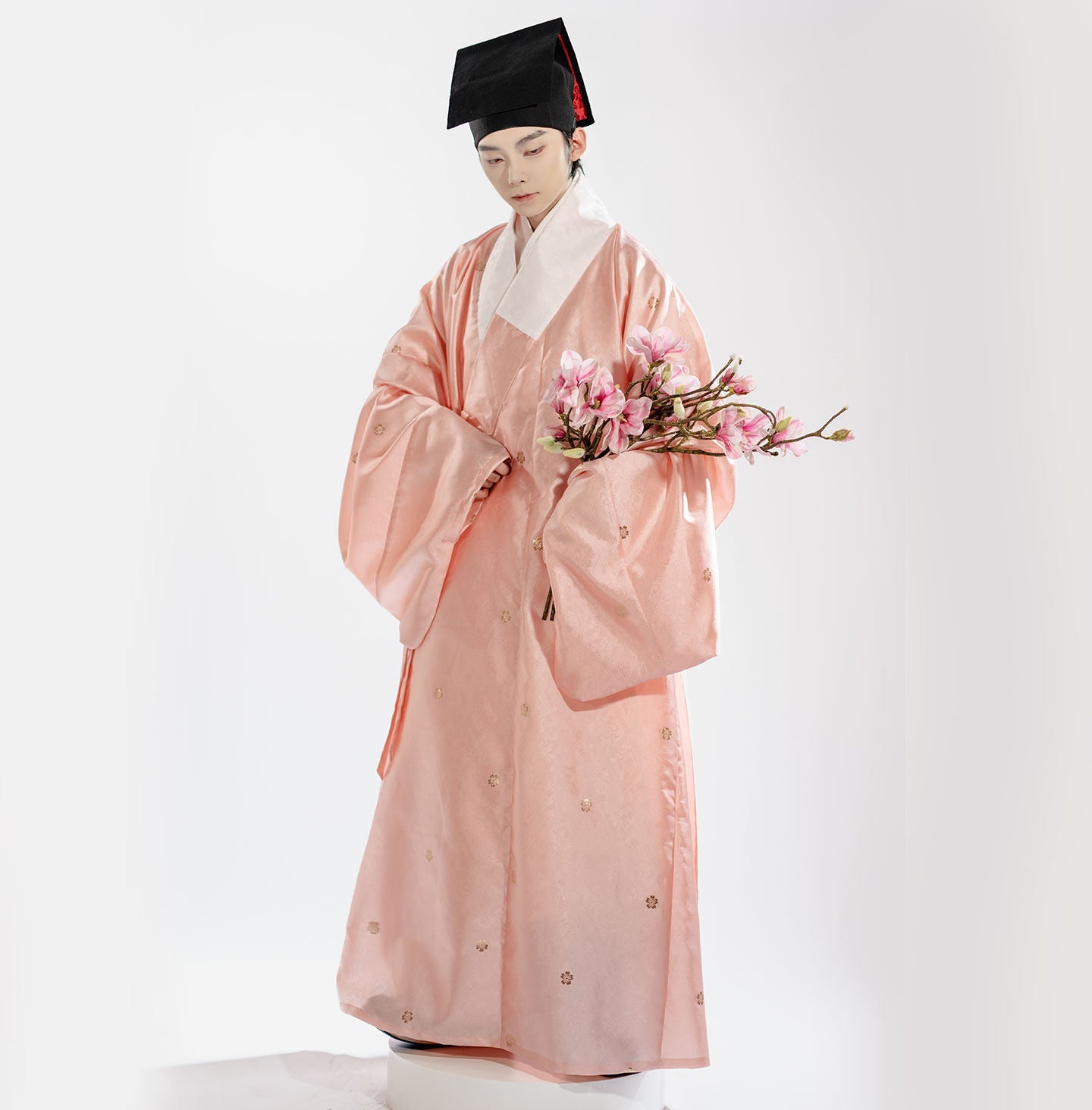 ming dynasty Scholarly Literati Men's pink Hanfu robe - Jianxi Hanfu