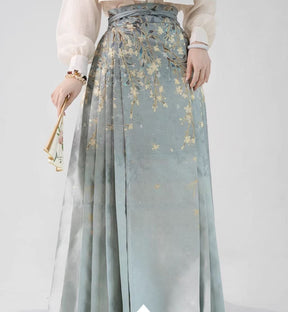 green mamianqun ming dynasty clothing-Jianxi Hanfu