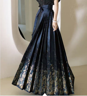 blue mamianqun summer dress-Jianxi Hanfu