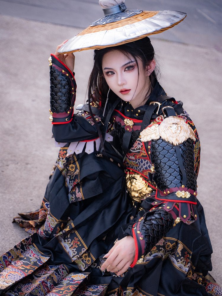 chinese ming dynasty men's hanfu police clothes black dragon feiyufu - Jianxi Hanfu