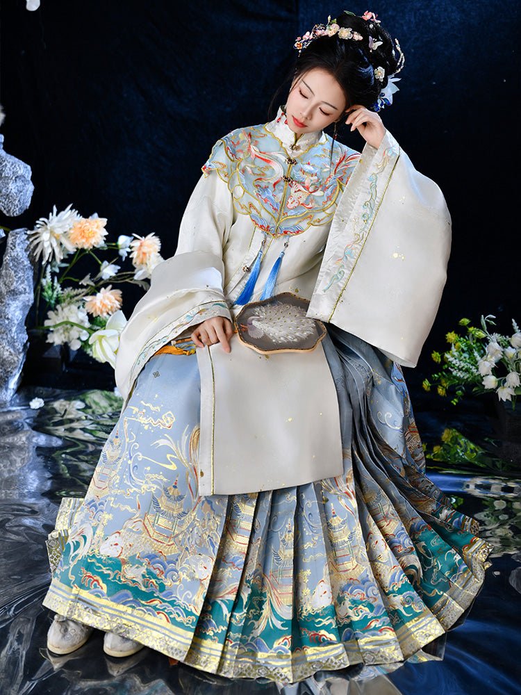 Chinese style women's hanfu yunjian mamian skirt cloud collar - Jianxi Hanfu