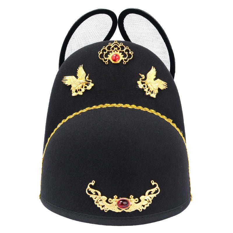 ming dynasty black hat Golden-thread Yishan Crown crane pattern - Jianxi Hanfu