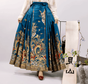 women's hanfu blue mamian skirt - Jianxi hanfu