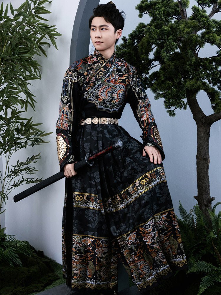 chinese ming dynasty police clothes black hanfu - Jianxi Hanfu
