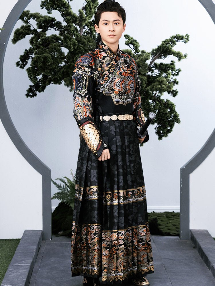 chinese costume men's black feiyufu hanfu clothes - Jianxi Hanfu
