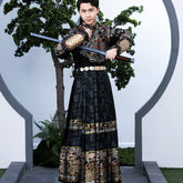 chinese ming dynasty men's black feiyufu hanfu clothes - Jianxi Hanfu