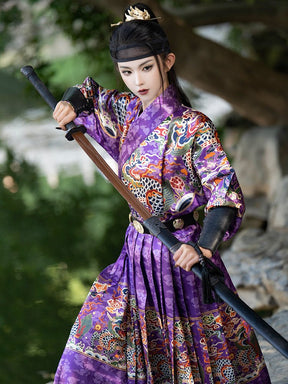 chinese ming dynasty men's feiyufu clothes purple hanfu - Jianxi Hanfu