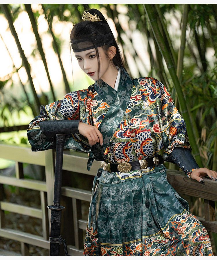 chinese ming dynasty fashion unisex feiyufu green clothes - Jianxi Hanfu
