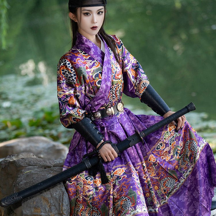 chinese ming dynasty feiyufu clothes purple hanfu - Jianxi Hanfu
