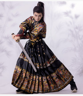 Chinese Ming Dynasty fashion: men's hanfu black feiyufu costume - Jianxi Hanfu