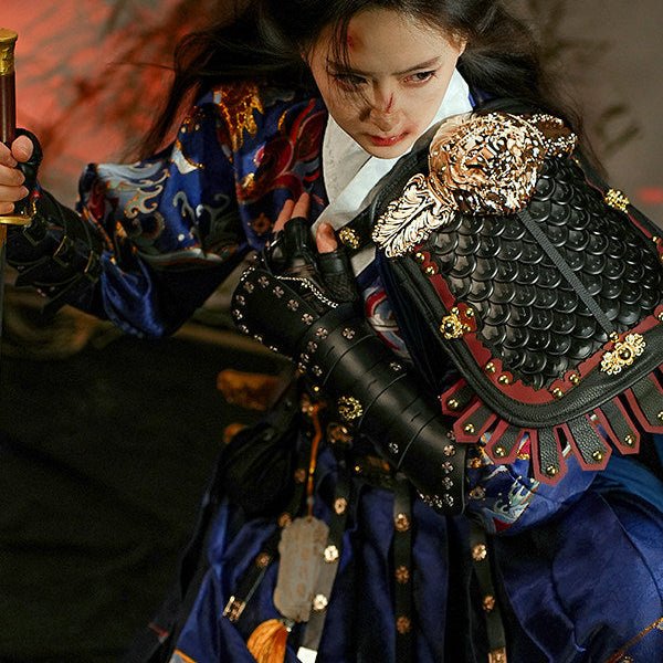 chinese ming dynasty women's blue hanfu feiyufu - Jianxi Hanfu