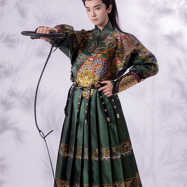ming dynasty men's green hanfu feiyufu clothes - Jianxi Hanfu